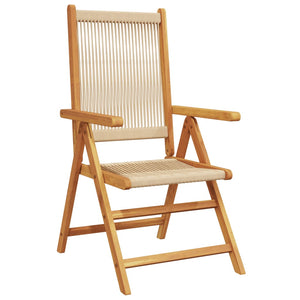 vidaXL Chaises de jardin inclinables 6 pcs Beige Bois d'acacia massif
