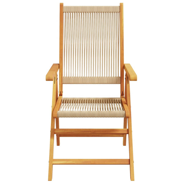 vidaXL Chaises de jardin inclinables 6 pcs Beige Bois d'acacia massif