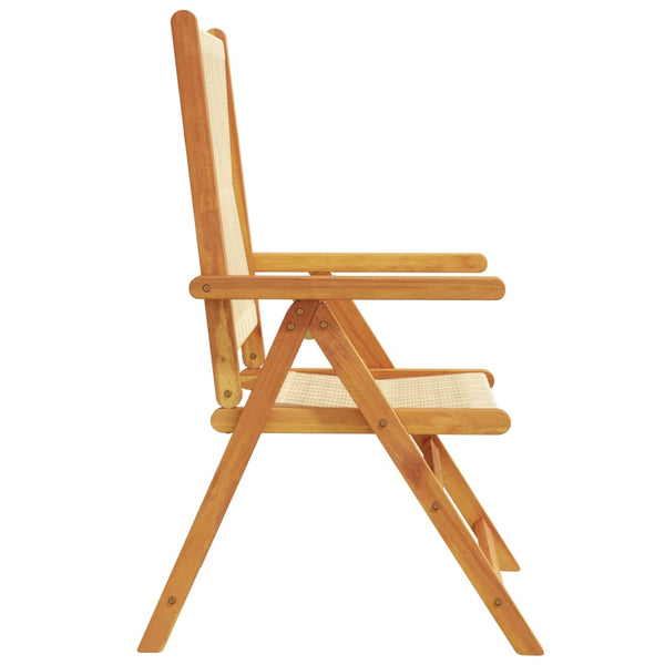 vidaXL Chaises de jardin inclinables 6 pcs Beige Bois d'acacia massif