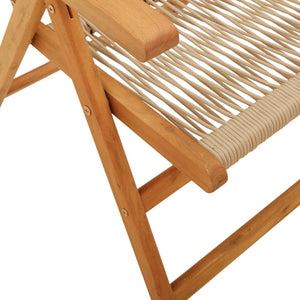vidaXL Chaises de jardin inclinables 6 pcs Beige Bois d'acacia massif