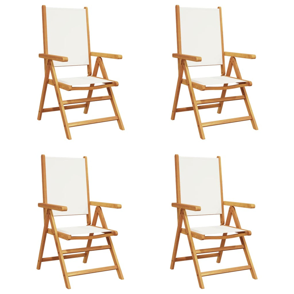 Verstellbare Gartenstühle 4er Set Cremeweiß