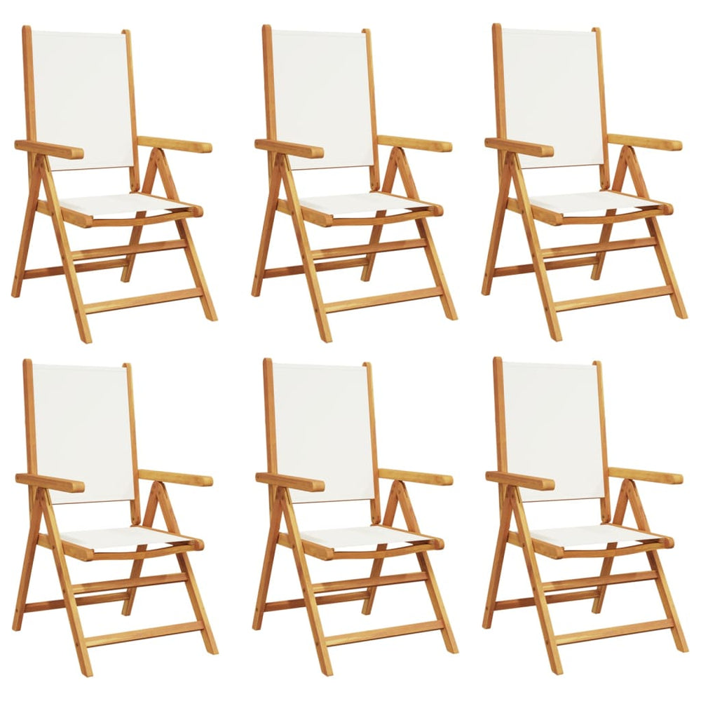 Verstellbare Gartenstühle 6er Set Cremeweiß