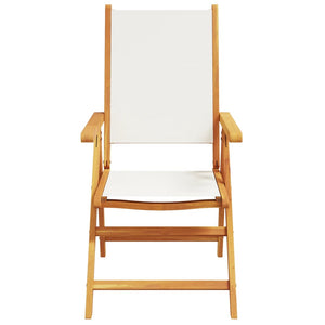 vidaXL Chaises de jardin inclinables 6 pcs Crème Tissu et bois massif