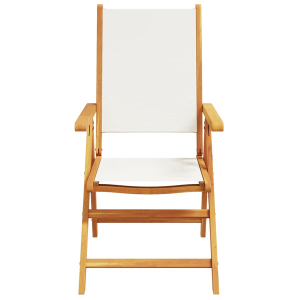 vidaXL Chaises de jardin inclinables 6 pcs Crème Tissu et bois massif