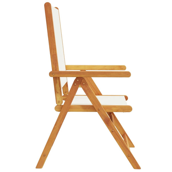 vidaXL Chaises de jardin inclinables 6 pcs Crème Tissu et bois massif