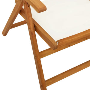 vidaXL Chaises de jardin inclinables 6 pcs Crème Tissu et bois massif