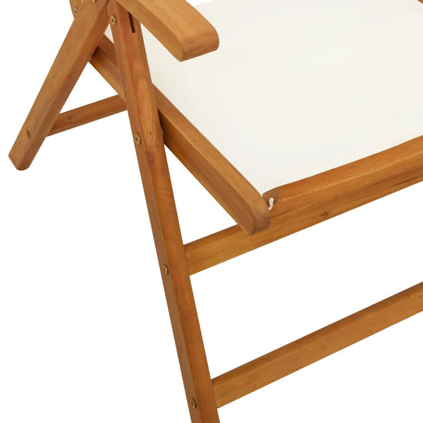 vidaXL Chaises de jardin inclinables 6 pcs Crème Tissu et bois massif