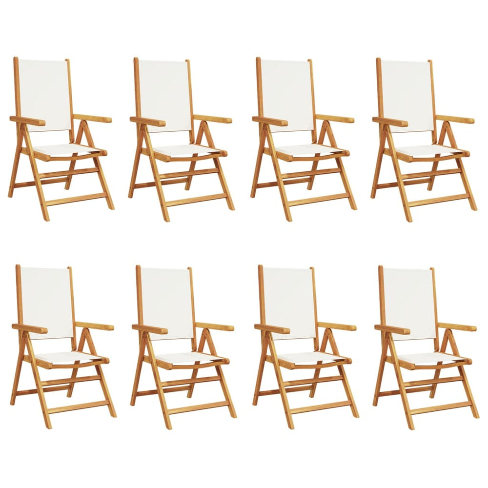 Verstellbare Gartenstühle 8er Set Cremeweiß