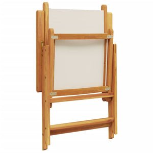 vidaXL Chaises de jardin réglables 8 pcs Crème Tissu et Bois massif