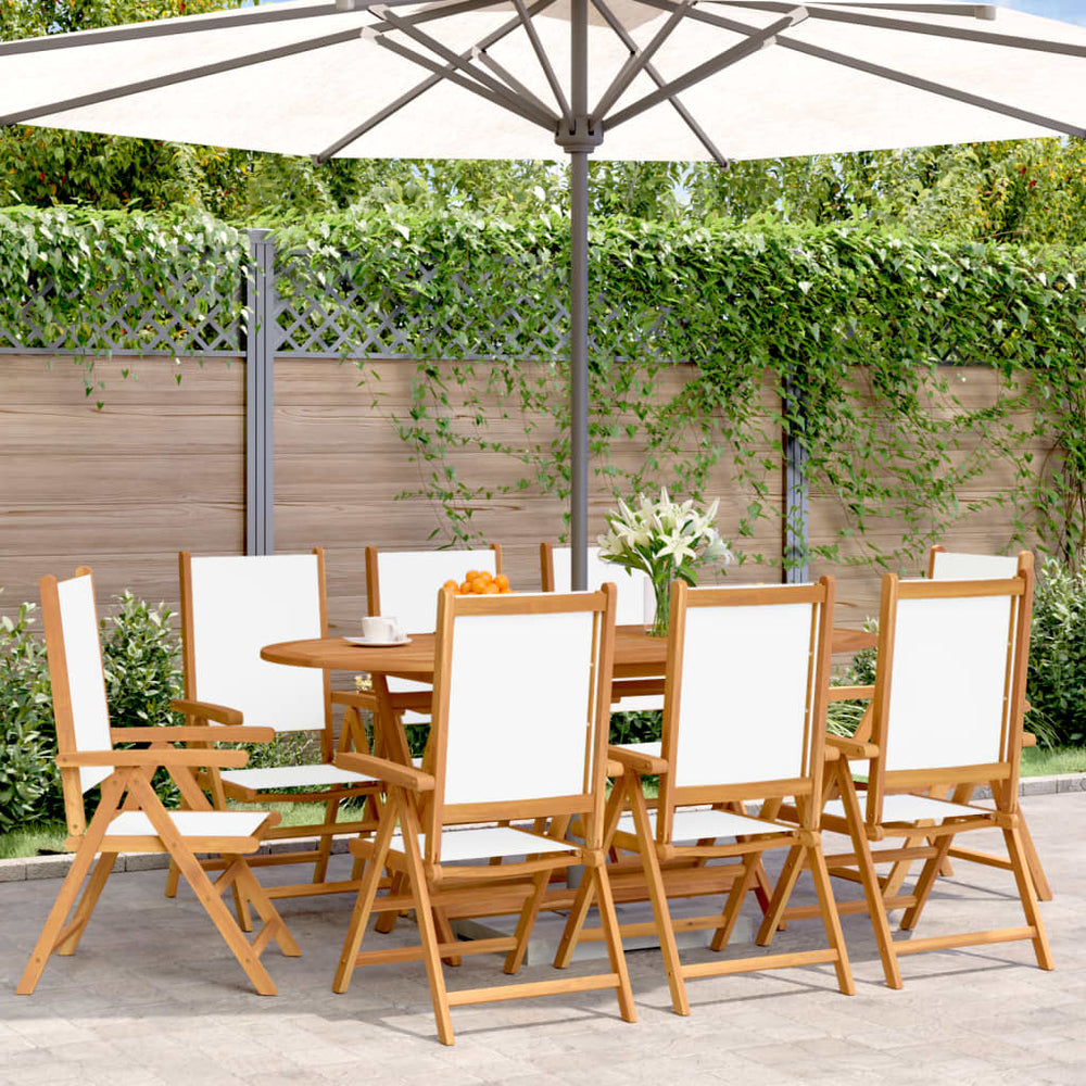 Verstellbare Gartenstühle 8er Set Cremeweiß