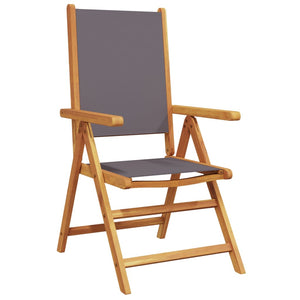 vidaXL Chaises de jardin inclinables 4 pcs Tissu anthracite et bois massif