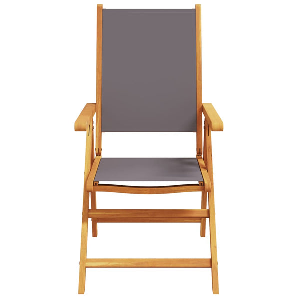 vidaXL Chaises de jardin inclinables 4 pcs Tissu anthracite et bois massif