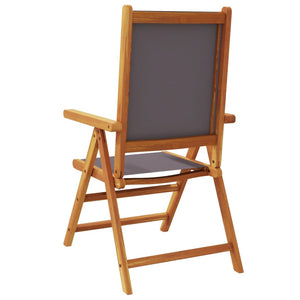 vidaXL Chaises de jardin inclinables 4 pcs Tissu anthracite et bois massif