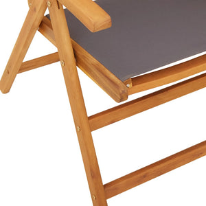 vidaXL Chaises de jardin inclinables 4 pcs Tissu anthracite et bois massif