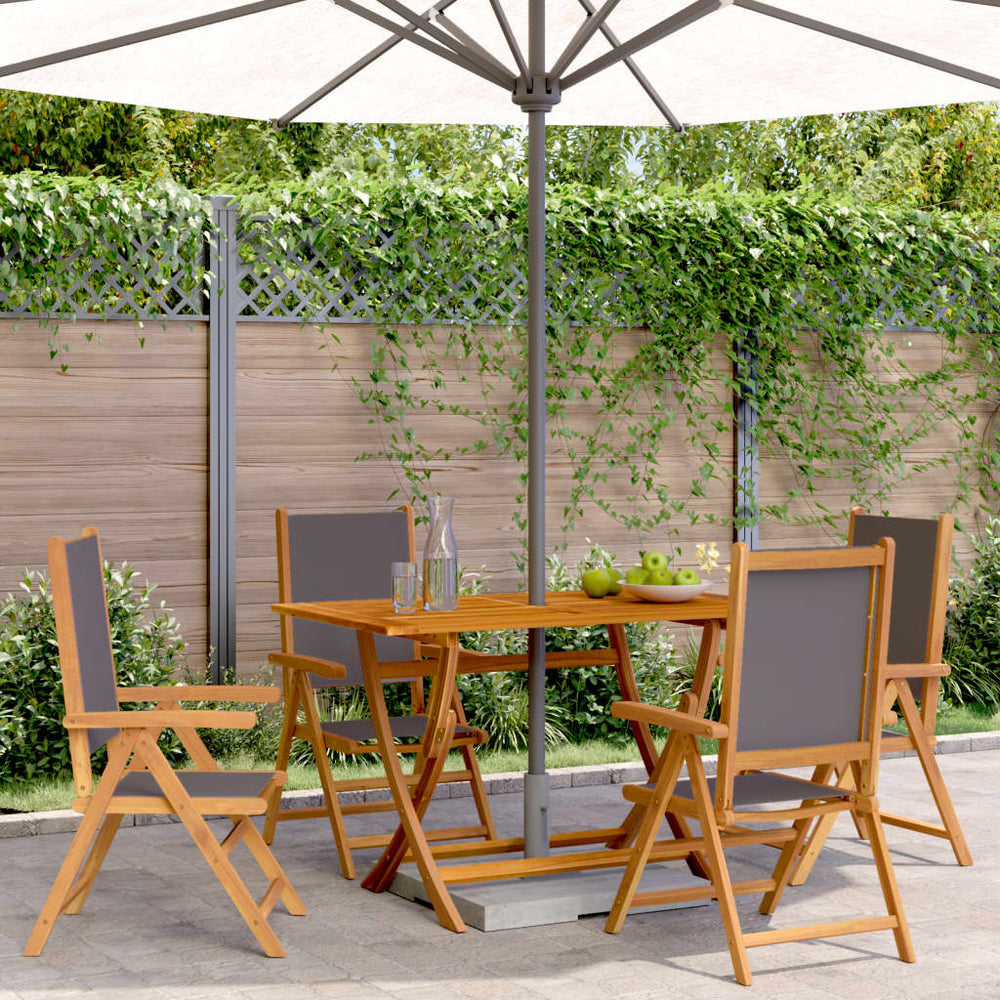 Verstellbarer Gartenstuhl 4er Set Anthrazit