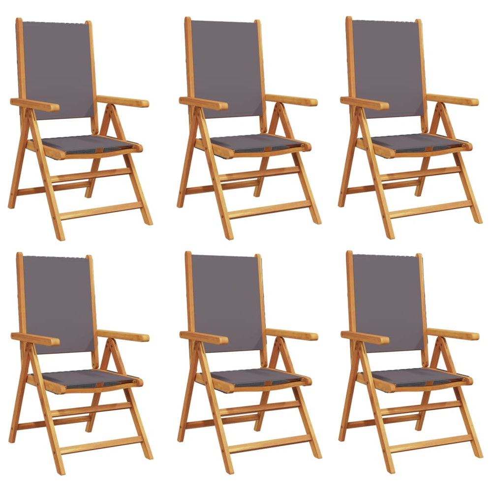 Verstellbare Gartenstühle 6er Set Anthrazit