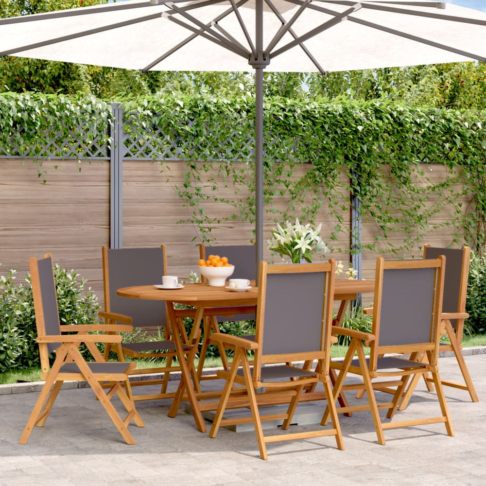 Verstellbare Gartenstühle 6er Set Anthrazit