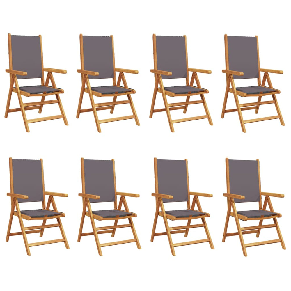 Verstellbare Gartenstühle 8er Set Akazie Anthrazit