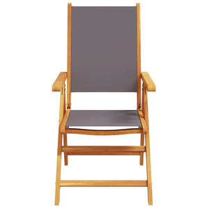vidaXL Chaises de jardin inclinables 8 pcs Anthracite Tissu et bois massif