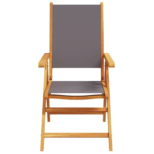 vidaXL Chaises de jardin inclinables 8 pcs Anthracite Tissu et bois massif