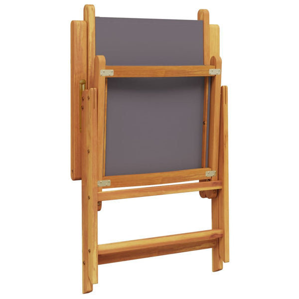 vidaXL Chaises de jardin inclinables 8 pcs Anthracite Tissu et bois massif