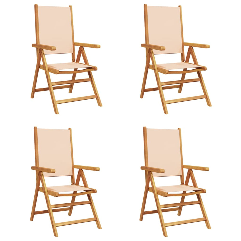 Verstellbare Gartenstühle 4er Set Beige