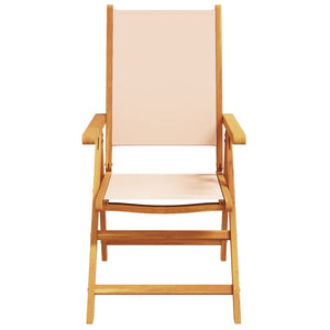 vidaXL Chaises de jardin réglables 4 pcs Tissu beige et bois massif
