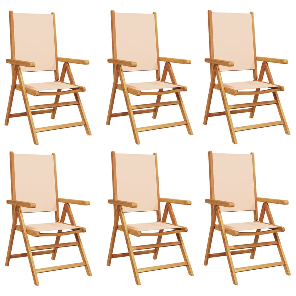 Verstellbare Gartenstühle 6er Set Beige