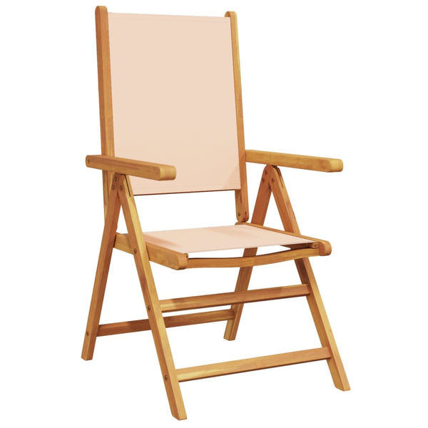 vidaXL Chaises de jardin réglables 6 pcs Tissu beige et bois massif