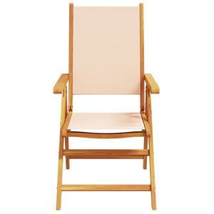 vidaXL Chaises de jardin réglables 6 pcs Tissu beige et bois massif