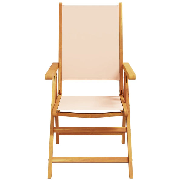 vidaXL Chaises de jardin réglables 6 pcs Tissu beige et bois massif