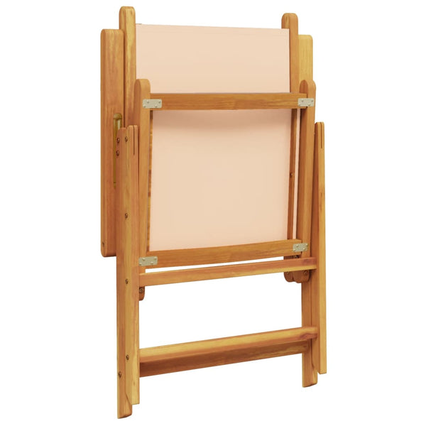 vidaXL Chaises de jardin réglables 6 pcs Tissu beige et bois massif