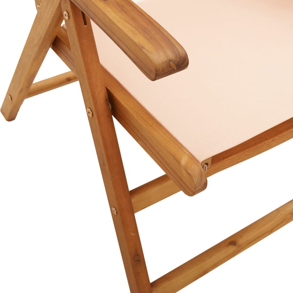 vidaXL Chaises de jardin réglables 6 pcs Tissu beige et bois massif
