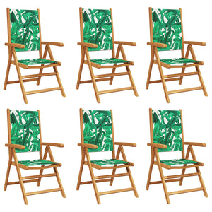 vidaXL Chaises de jardin réglables 6 pcs Tissu vert et bois massif