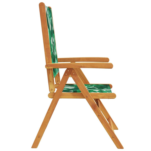 vidaXL Chaises de jardin réglables 6 pcs Tissu vert et bois massif