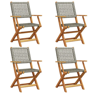 Gartenstühle 4er Set Klappbar Grau