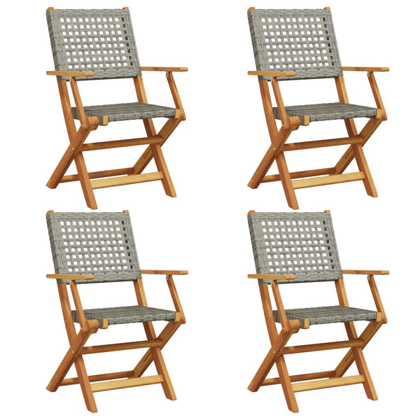 Gartenstühle 4er Set Klappbar Grau