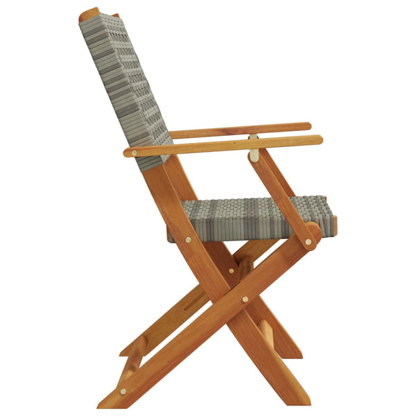 Gartenstühle 4er Set Klappbar Grau