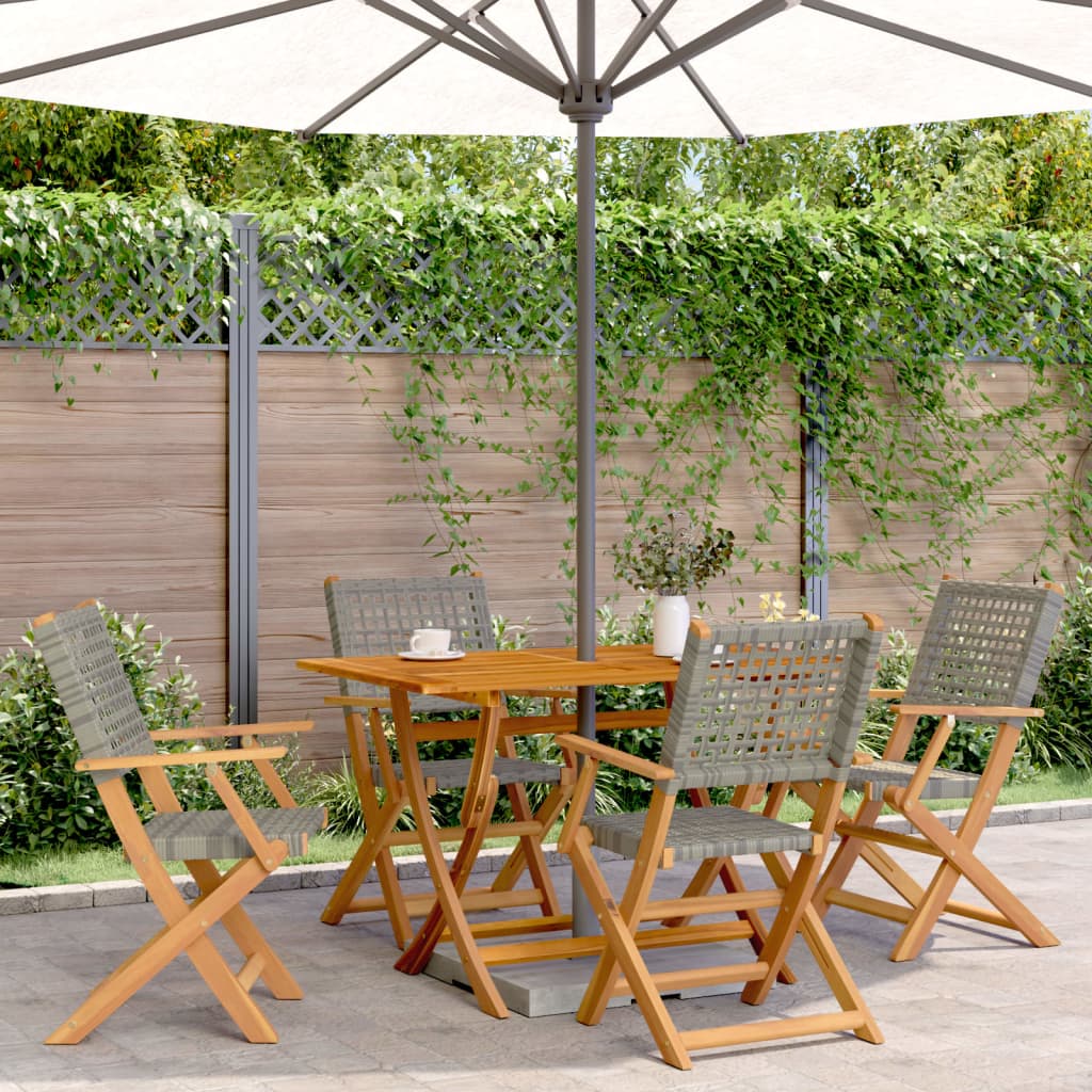 Gartenstühle 4er Set Klappbar Grau