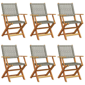 Klappbare Gartenstühle 6er Set Grau