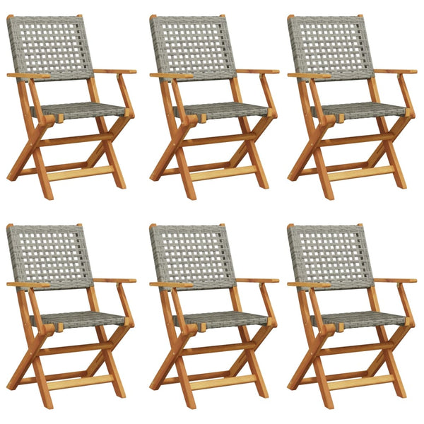 Klappbare Gartenstühle 6er Set Grau