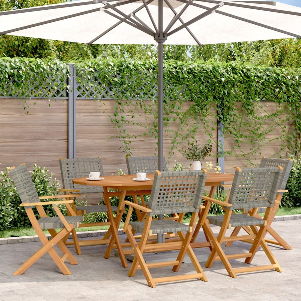 Klappbare Gartenstühle 6er Set Grau