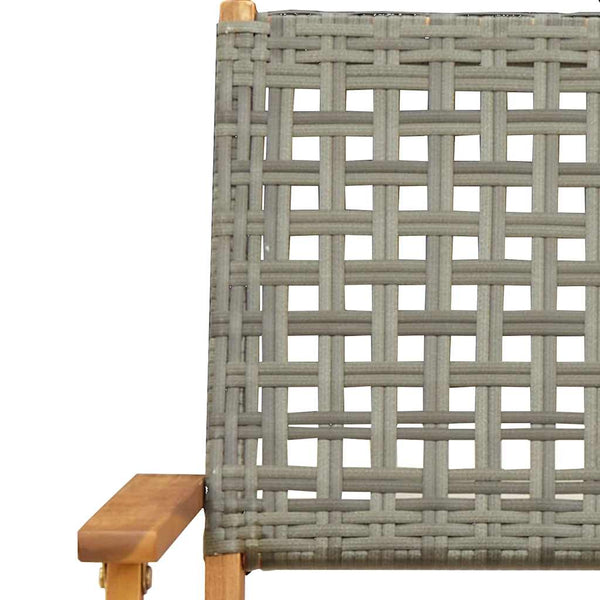 Gartenstühle 8er Set Klappbar Grau Poly Rattan