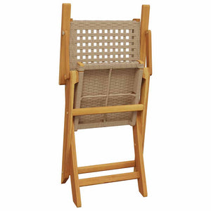 vidaXL Chaises de jardin 8 pcs Pliantes Beige Rotin synthétique & Bois massif