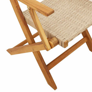 vidaXL Chaises de jardin 8 pcs Pliantes Beige Rotin synthétique & Bois massif