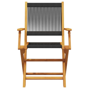 vidaXL Chaises de jardin 4 pcs. Pliantes Noir Bois d'acacia massif