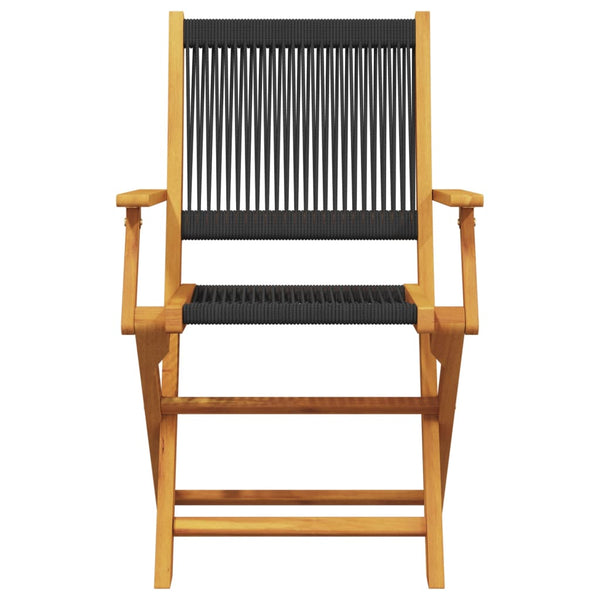 vidaXL Chaises de jardin 4 pcs. Pliantes Noir Bois d'acacia massif
