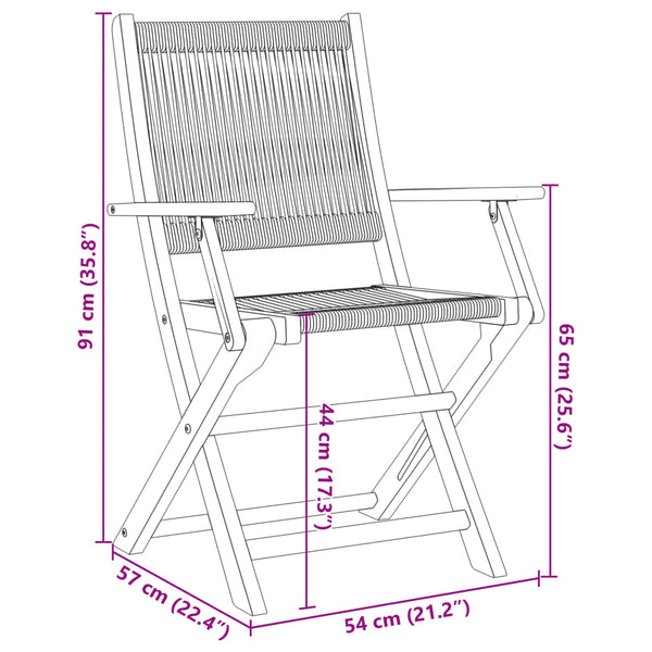 vidaXL Chaises de jardin 4 pcs. Pliantes Noir Bois d'acacia massif