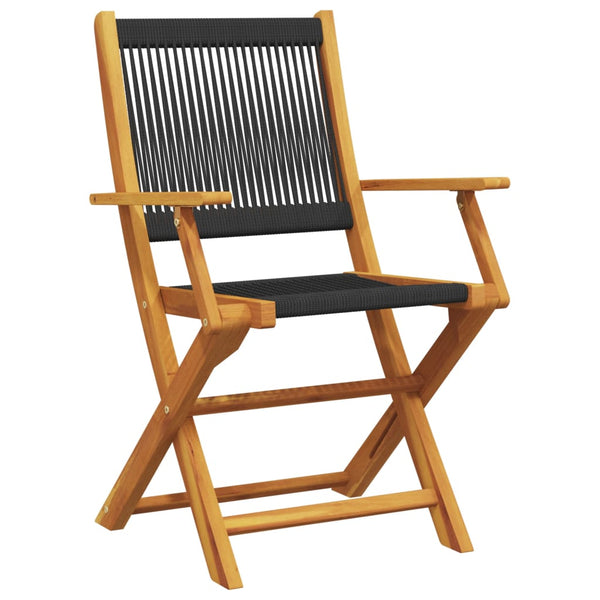 vidaXL Chaises de jardin 6 pcs Pliantes Noir Bois d'acacia massif