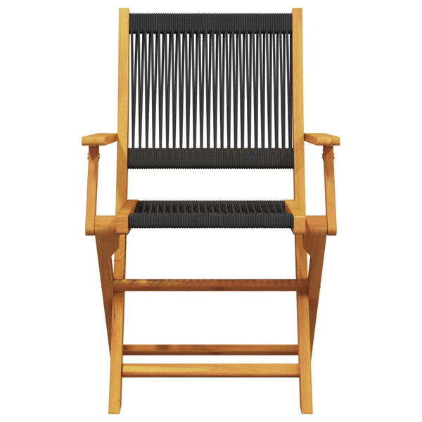 vidaXL Chaises de jardin 6 pcs Pliantes Noir Bois d'acacia massif